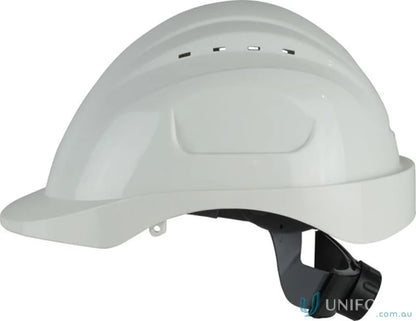 White safety helmet from Maxisafe for workwear and work uniforms safety gear
