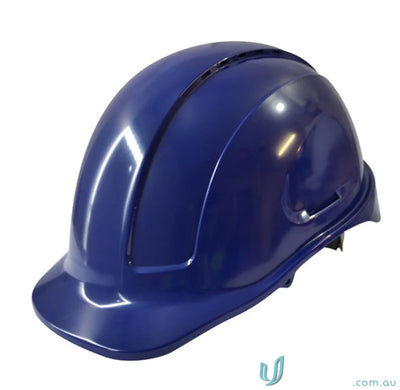 Blue vented hard hat from Maxisafe with Sliplock Harness for safety at work
