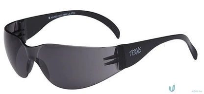 Dark gray safety glasses with smoke lens, perfect for workwear and uniforms
