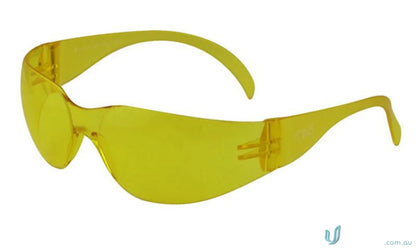 Yellow safety glasses with anti fog lens for workwear and uniforms protection