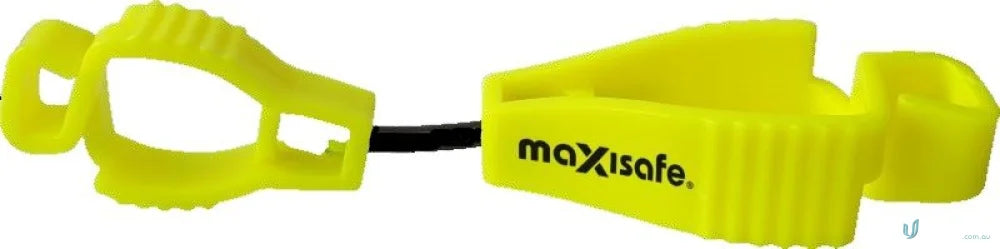 Yellow plastic safety lockout device for Maxisafe Glove and workwear uniforms