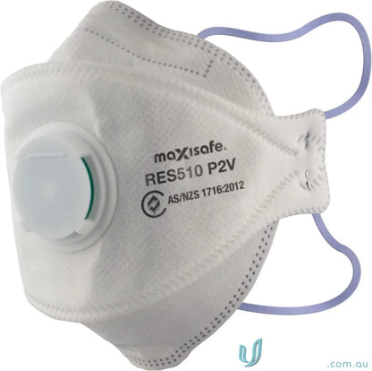 White respirator mask with exhalation valve for workwear and uniforms safety