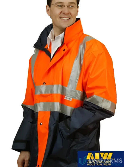 Orange and navy high-vis jacket from Unisex 3in1 rainproof safety collection SW20A