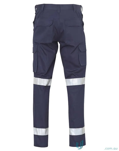 Navy blue 3M Taped Drill LONG Pants with Scotchlite™ reflective tape, cotto n drill fabric