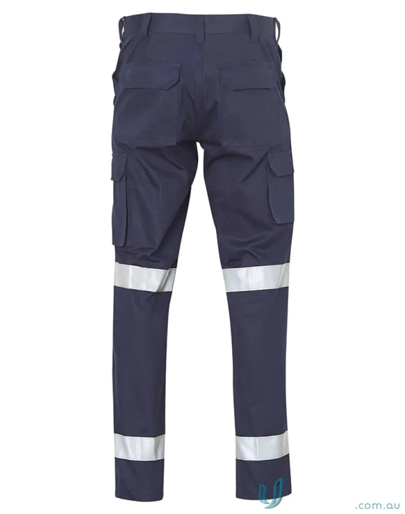 Navy blue 3M Taped Drill LONG Pants with Scotchlite™ reflective tape, cotto n drill fabric