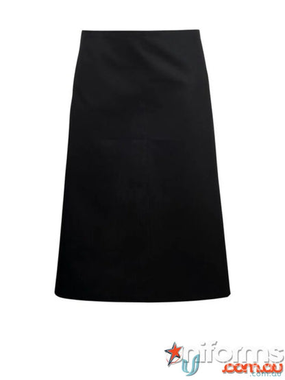 Black 3QTR length apron with herringbone tape ties for workcraft kitchen hands