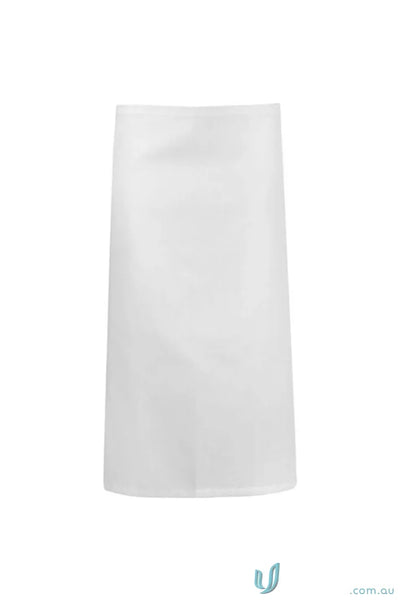 Plain white 3QTR Length Apron with herringbone tape ties for Workcraft Kitchen Hands