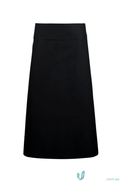 Black waist apron from 3QTR Length Apron with Pocket and Fold Over, perfect for work uniforms and workwear