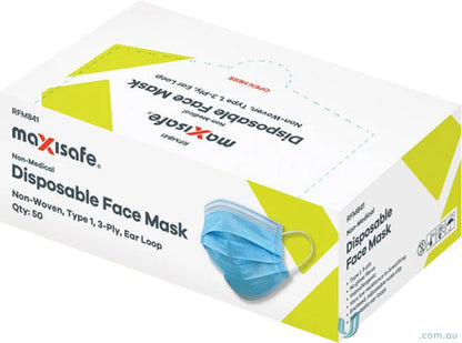 Box of disposable face masks for work uniforms and workwear safety gear