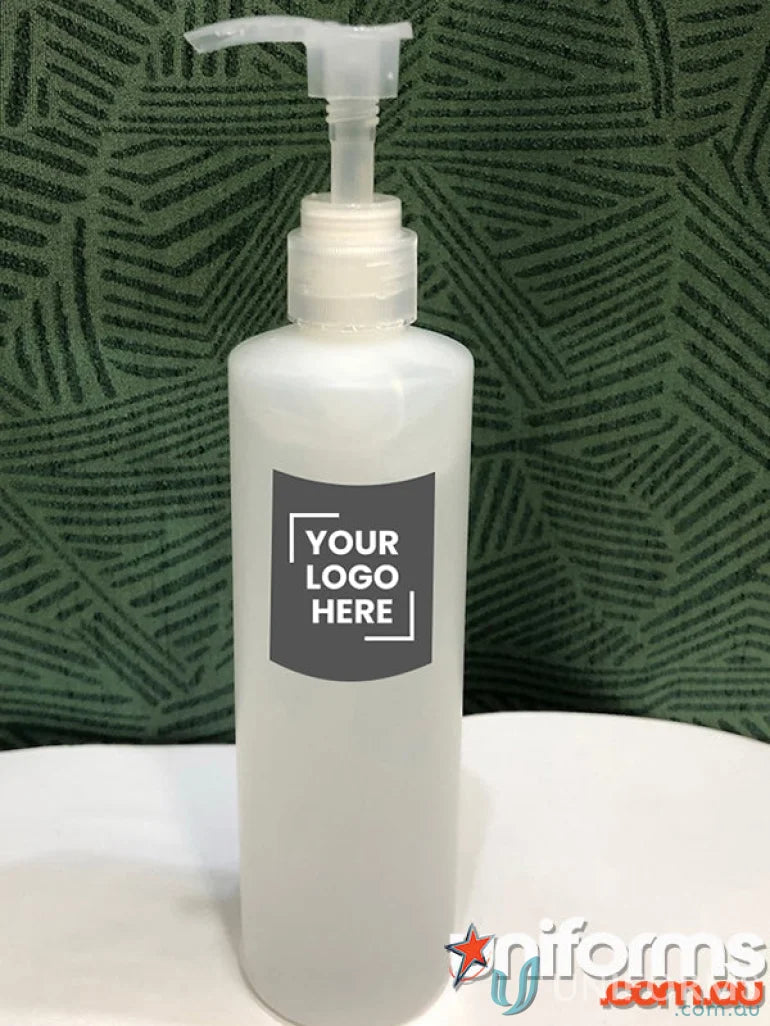 White plastic pump bottle of TGA approved 59ml hand sanitiser for world shortage relief