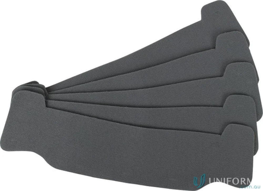 Stacked gray sun visors for workwear and work uniforms, perfect replacement sweat bands