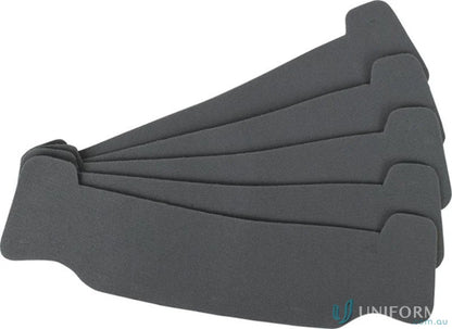 Stacked gray sun visors for workwear and work uniforms, perfect replacement sweat bands