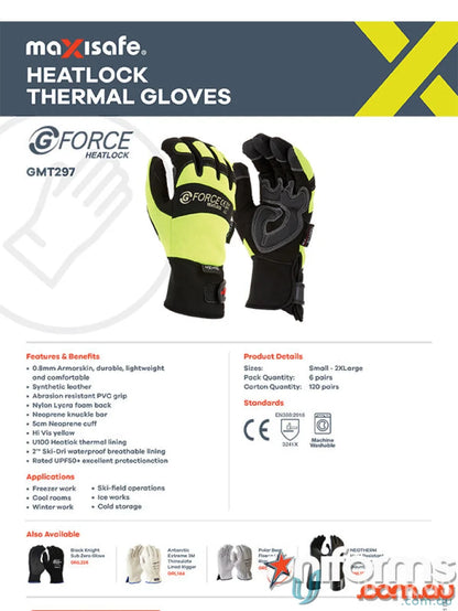 Maxisafe Heatlock thermal gloves perfect for workwear and work uniforms on the job