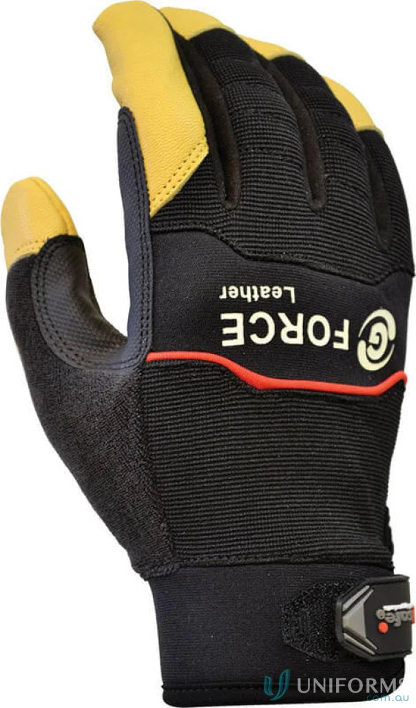 Black and yellow work glove for industry handling and mechanic uniforms in the 6pk G-Force set