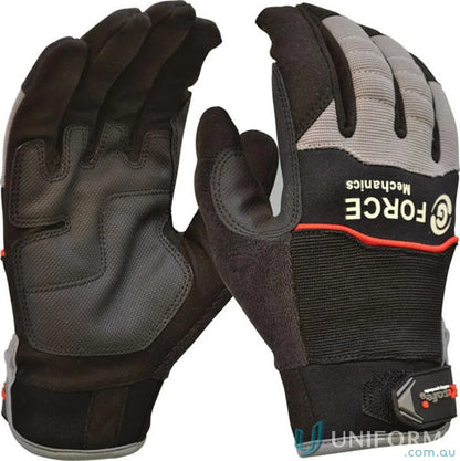 Pair of G-Force Mechanics synthetic leather work gloves with touch screen for mobile phones