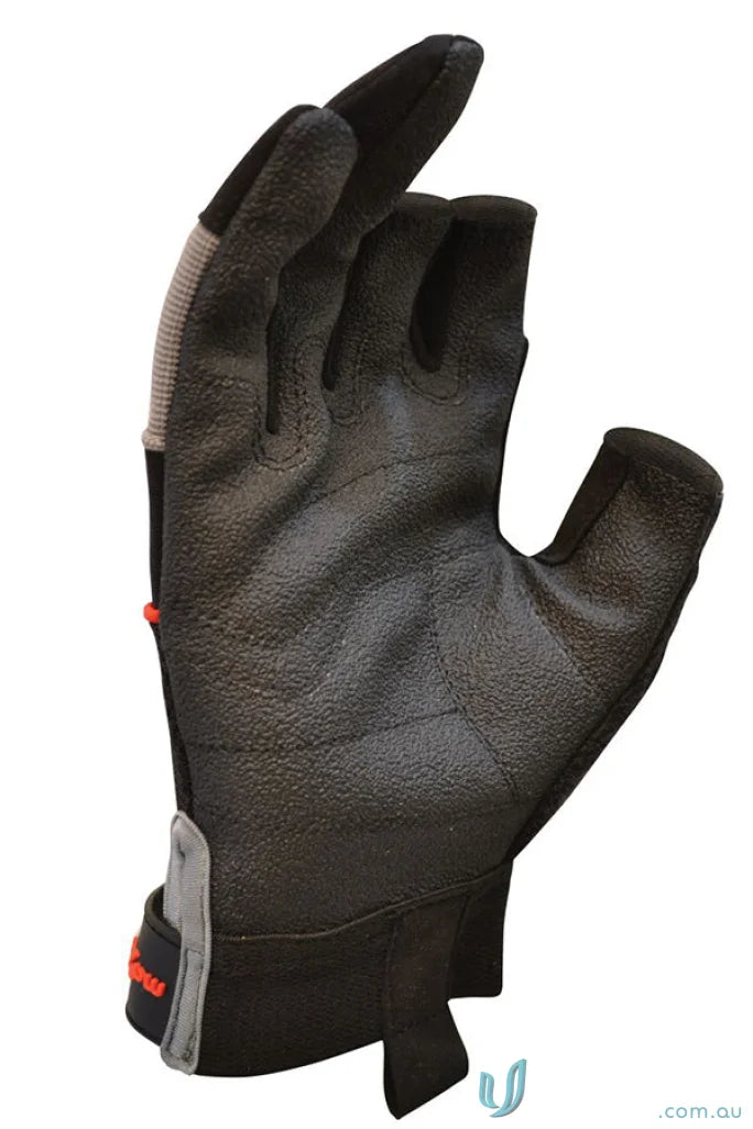Black leather fingerless glove from 6pk G-Force Tradesman workwear collection