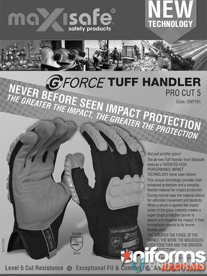 Protective Tuff Handler work gloves with leather palm for mechanics and workwear use