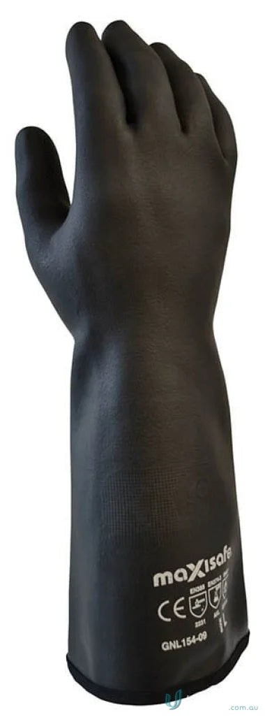 Black heat resistant glove from 6pk NEOTHERM Chemical & Heat Resistant Neoprene Gauntlet for workwear