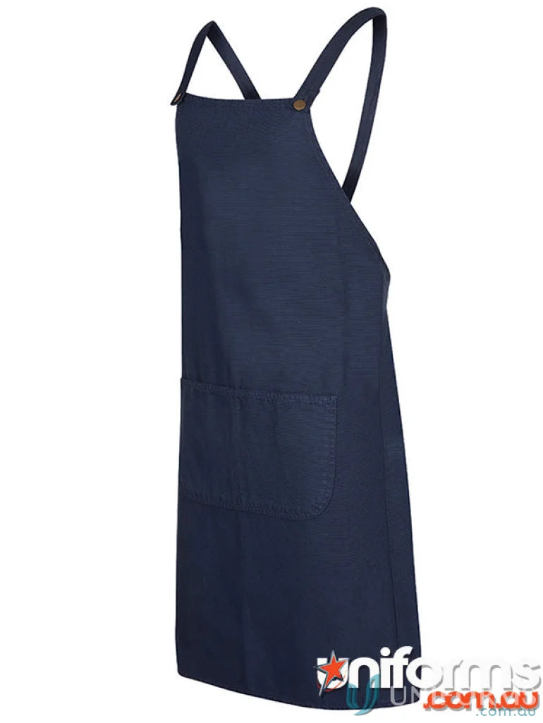 Navy blue apron with pocket for work uniforms and workwear, 78 x 85cm Cross Back Canvas Apron