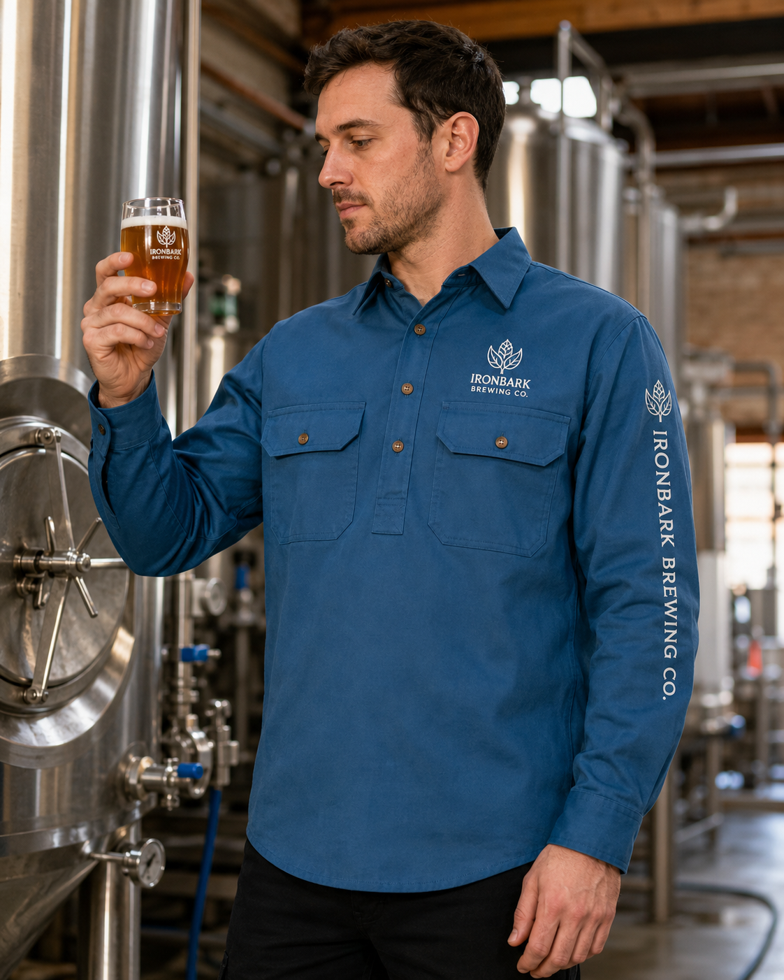 Brewmaster Half Placket Drill Shirt