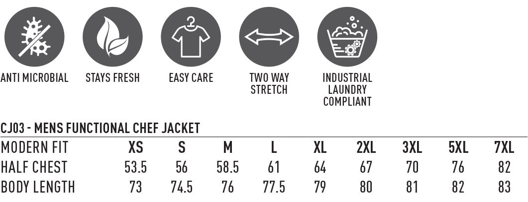 Winning Spirit Mens Functional Chef Jacket