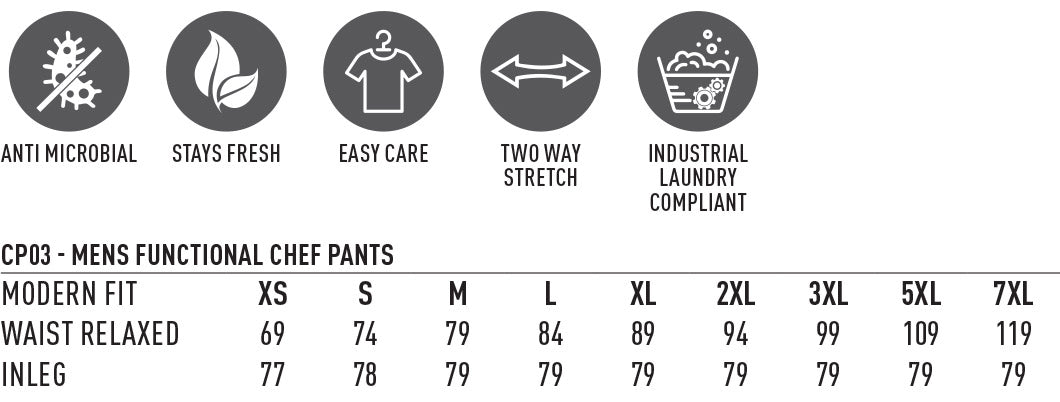 Winning Spirit Mens Functional Chef Pants