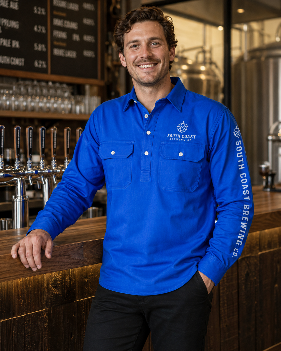 Brewmaster Half Placket Drill Shirt