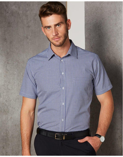 Multi-Tone Check Short Sleeve Shirt