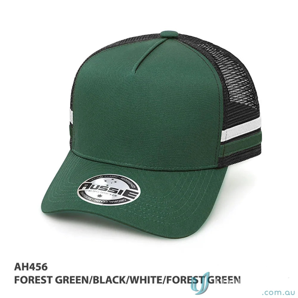 Forest green and black trucker cap perfect for work uniforms and casual wear