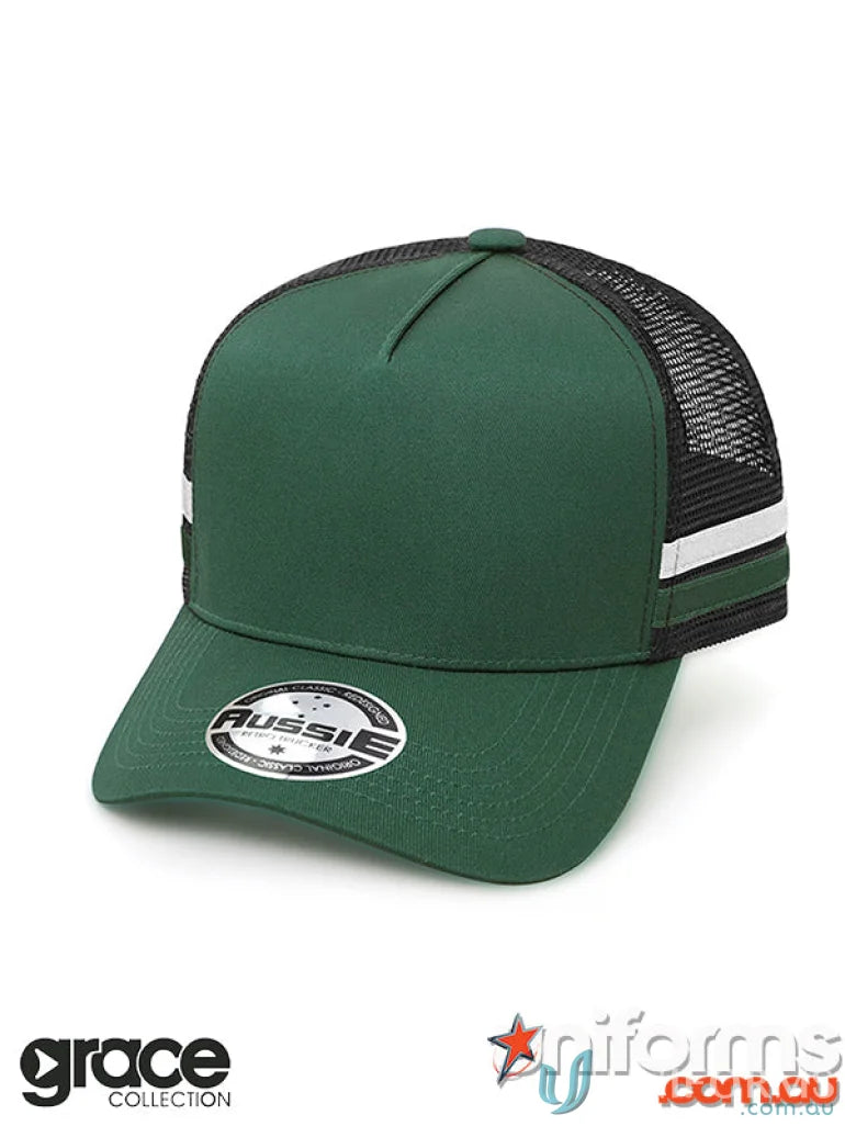 Green and black trucker cap perfect for work uniforms and workwear style