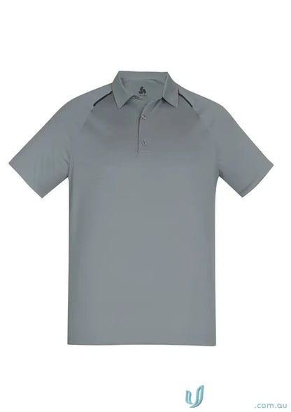 Gray short-sleeved cyber polo shirt from Academy Polo, perfect for biz cool™ looks