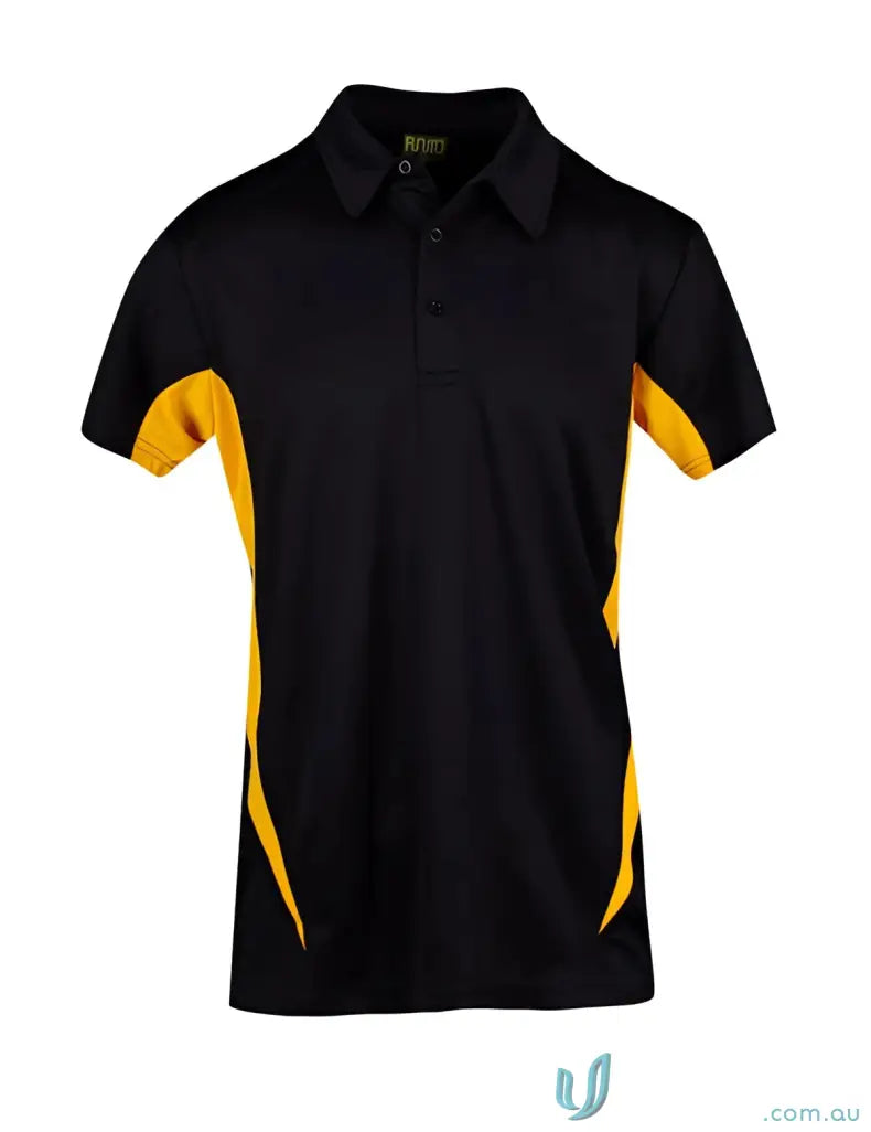 Black and gold Accelerator Polo shirt perfect for uniforms or workwear look