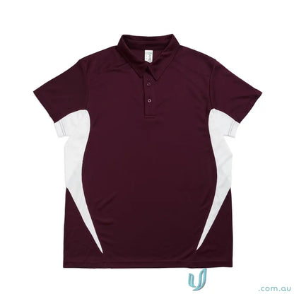 Maroon and white Accelerator Polo shirt ideal for uniforms and workwear styles