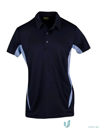 Navy and light blue Accelerator Polo workwear shirt perfect for uniforms and casual style
