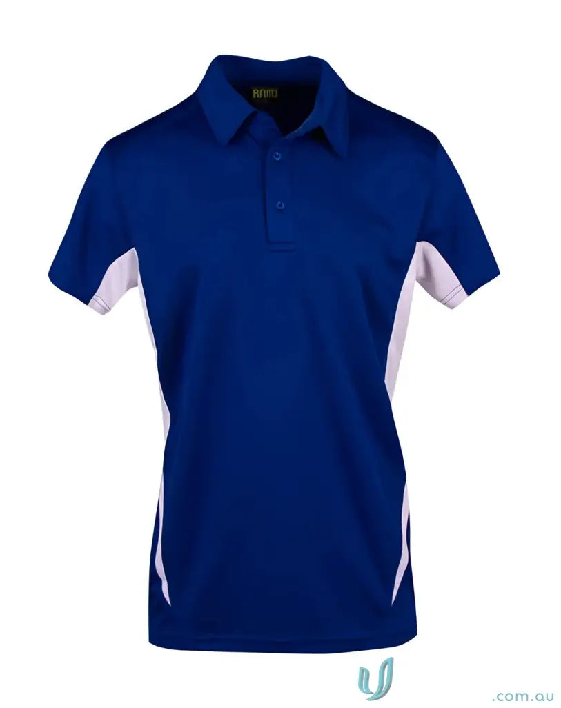Blue and white Accelerator Polo shirt perfect for uniforms and workwear casual style