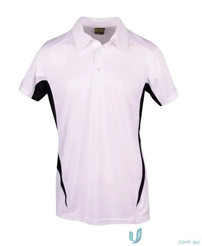 White and black Accelerator Polo shirt ideal for uniforms and workwear