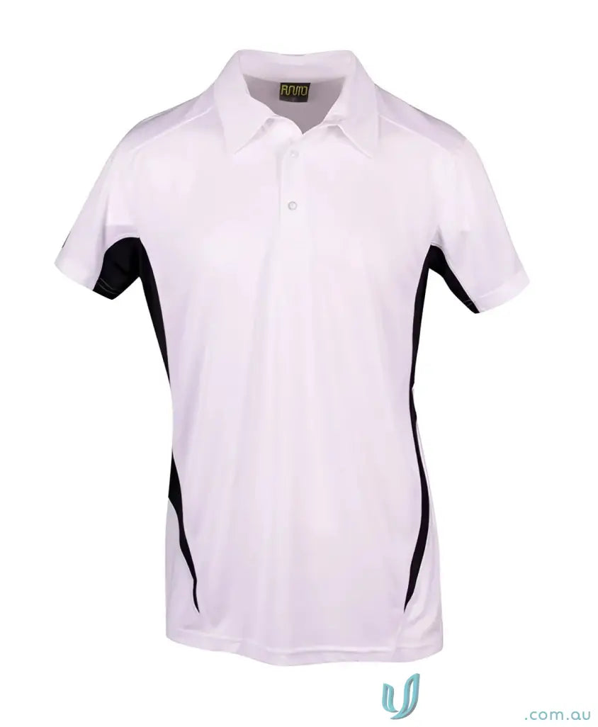 White and black Accelerator Polo shirt ideal for uniforms and workwear