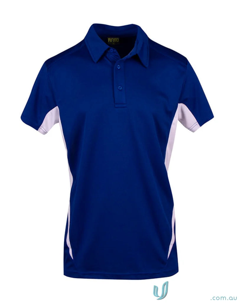 Blue and white Accelerator Polo shirt perfect for uniforms and workwear casual style