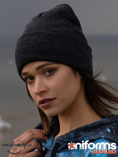 Acrylic Beanie in Grey Marle, perfect for casual uniforms and chilly days