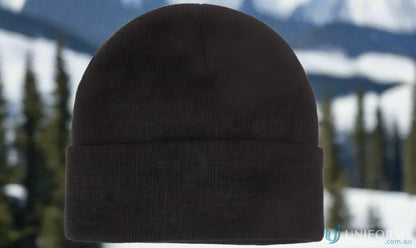 Black acrylic beanie with thinsulate lining perfect for uniforms and winter wear