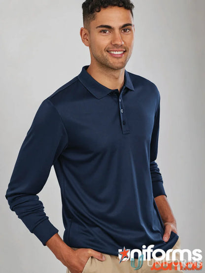 Navy Action LS Polo P206ML from Biz Collection, perfect for casual look