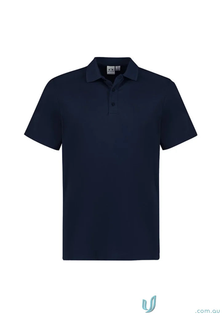 Navy blue short-sleeved polo shirt from Action Polo collection with Biz Cool™ tech