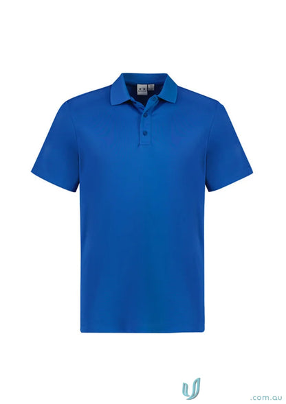 Blue short-sleeved polo shirt from the Action Polo collection with biz cool™ tech and recycled PET polyester