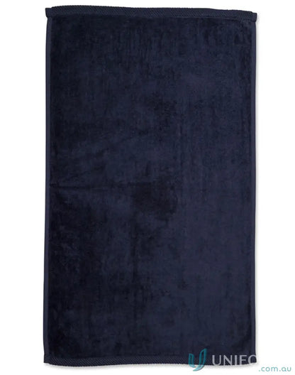 Dark blue plush towel with velour finish from the TW01 Active Towel collection
