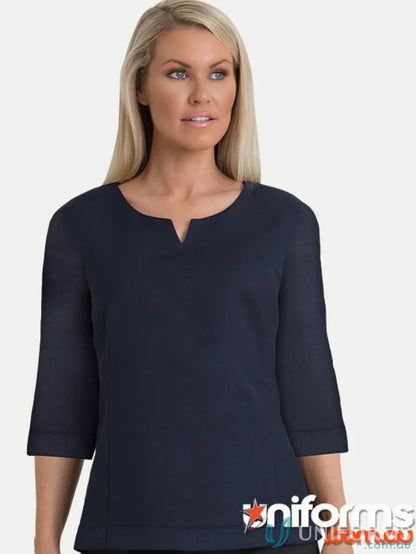 Navy blue Adelaide 3Qtr Shell Top with three-quarter sleeves for casual style