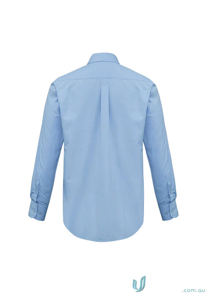Light blue admin mens long-sleeved shirt ideal for work uniforms in classic fit