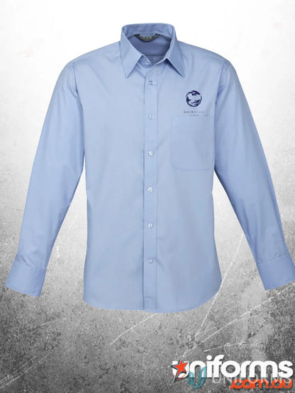 Light blue long-sleeved dress shirt for work uniforms from ADMIN Mens classic fit collection