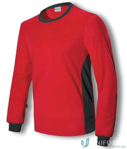 Red and black long-sleeved goal keeper jersey for adult goalkeeper, perfect keeper jersey