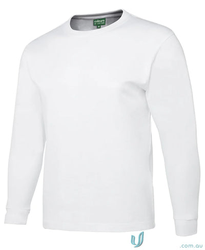White long-sleeved Adult LS Cuffed Tee from Jbs Wear Adult in classic fit