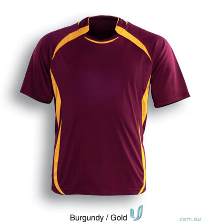 Burgundy and gold athletic sports jersey for Adult Performance Soccer Jersey, ideal for uniforms